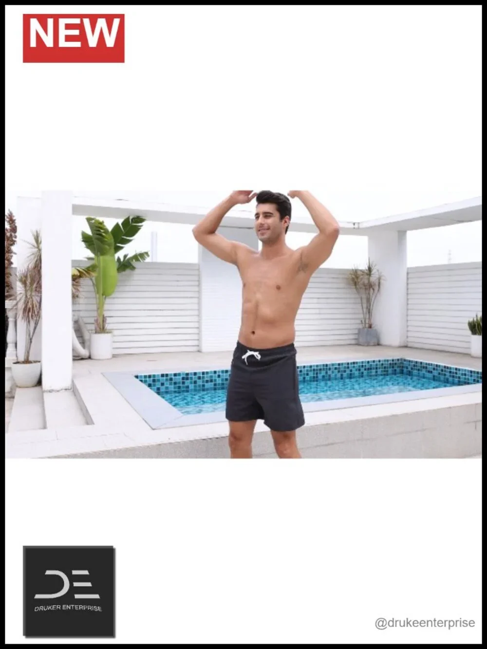 Men's 2-in-1 Compression Liner Swim Trunks Quick Dry Zipper Pockets